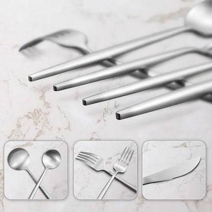 20-Piece Stainless Steel Silverware Set - Tableware Cutlery for 4, Satin Finished & Dishwasher Safe