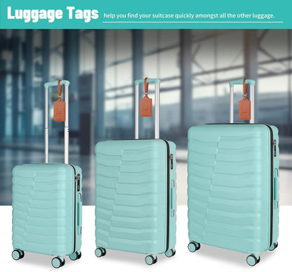 5-Piece Lightweight Luggage with Backpack Sets, ABS+PC Hard Shell Suitcase with TSA Lock & YKK Zipper (MInt Green, 20in/24in/28in/BP/TB)