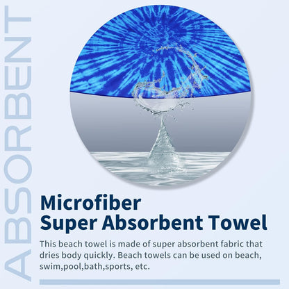 6 Pack Lightweight Thin Beach Towel Oversized 71"x32" Big Extra Large Microfiber Sand Free Towels for Adult Quick Dry Travel Camping Beach Accessories Gift Sea Turtle Mandala Tie Dye Stripe Laguna