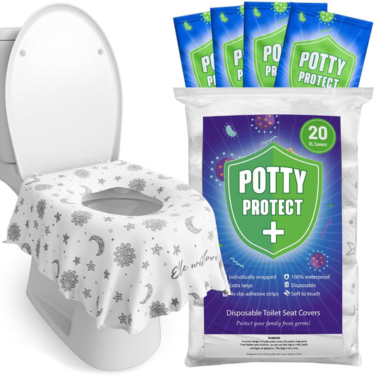 20 Pack Extra Large Disposable Toilet Seat Cover (Boho) – Toddler Toilet Covers for Full Coverage On Toilet or Potty – Ideal Travel Toilet Seat Covers for Kids and Adults