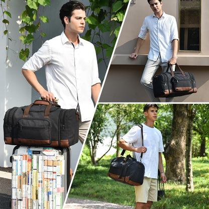 Dimayar Expandable Duffle Bag for Men, 50L Large-Capacity Weekender, Water-Resistant Mens Duffle Bags for Traveling, Lightweight & Durable Overnight Carry-On, Versatile Gym and Travel Bag