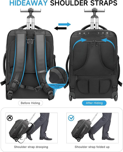 Rolling Backpack, 50L Travel Backpack - Image 3