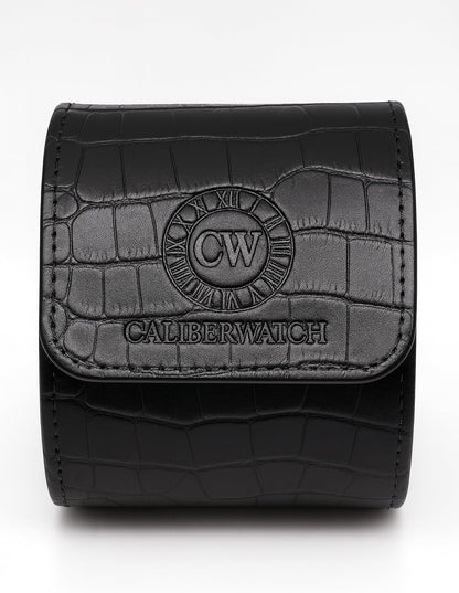 Genuine Napa Leather Watch Roll Travel Case for 3 Watches - Travel Watch Rolls and Leather Watch Display Cases with Velvet Interior - Watch Storage Organizer Men's (Blac - Single)