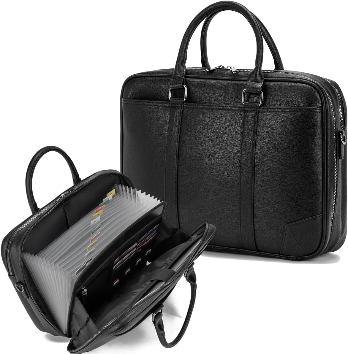 Accordian File Organizer with Handle,briefcase,15.6 in Laptop Bag Portable Document Organizer Handbags Back packs