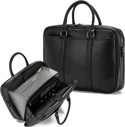 Accordian File Organizer with Handle,briefcase,15.6 in Laptop Bag Portable Document Organizer Handbags Back packs