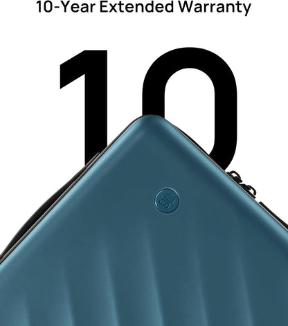 Trunk Luggage 24 Inch, Medium Checked Luggage with Double Spinner Wheels, Anti-Burst Zipper, Hard Case PC Suitcase, Lightweight Travel Luggage, TSA Approved (Topaz Blue, Hudson)