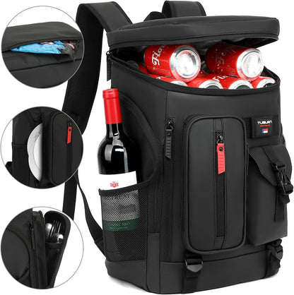 TUGUAN Cooler Backpack 36 Cans Insulated Leak Proof Lightweight Lunch Backpack for Men Work Portable Travel Thermal Bag Compartment Camping Hiking Beach Pincnic Cooler for Women