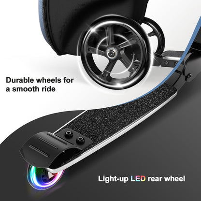 2-in-1 Ride-On Scooter Suitcase, Scooter Luggage for Kids Ages 5-12, Foldable & Lightweight Carry with LED Light-Up Wheels