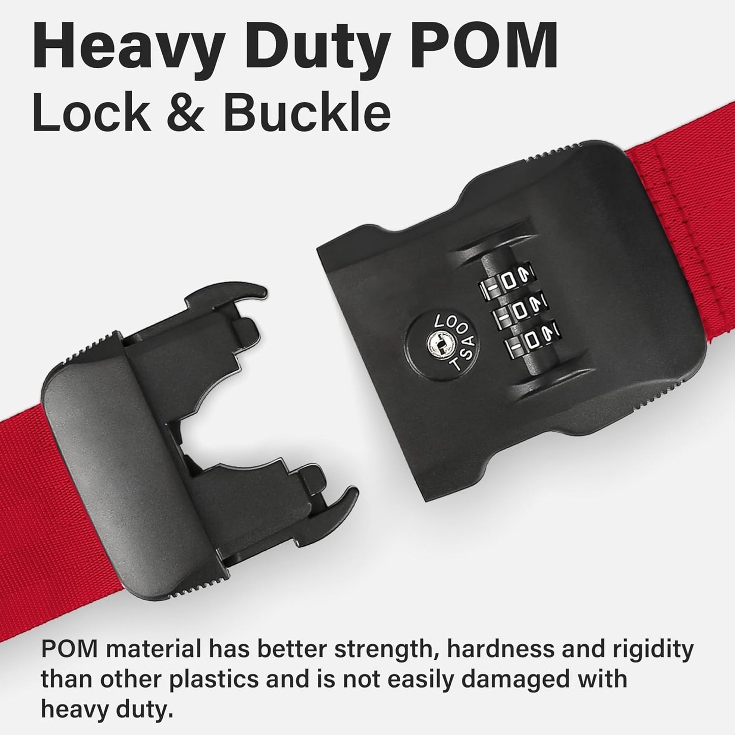 Luggage Straps, Red TSA Approved Luggage Strap Belt with Combination Lock for Suitcases, 2 Pack Adjustable Heavy Duty Cross Suitcase Straps with Name Tags for Travel, Carry On Bags, Protect Luggage