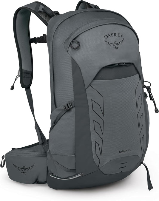 Osprey Talon 22L Men's Lightweight Hiking Backpack with Hipbelt, Phantom Grey/Dark Charcoal