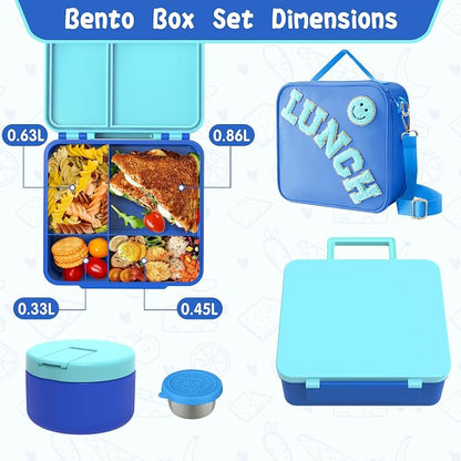 Kids Bento Lunch Box with 8oz Soup Thermo, Kids Leakproof Lunch Food Containers - Image 4