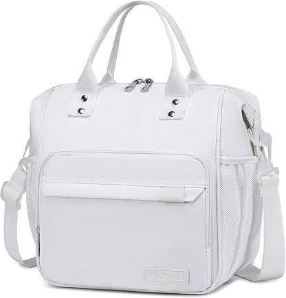 TuErCao White Lunch Bag Fits Bento Boxes, Snack and Foods, Cooler Bags by TuErcao