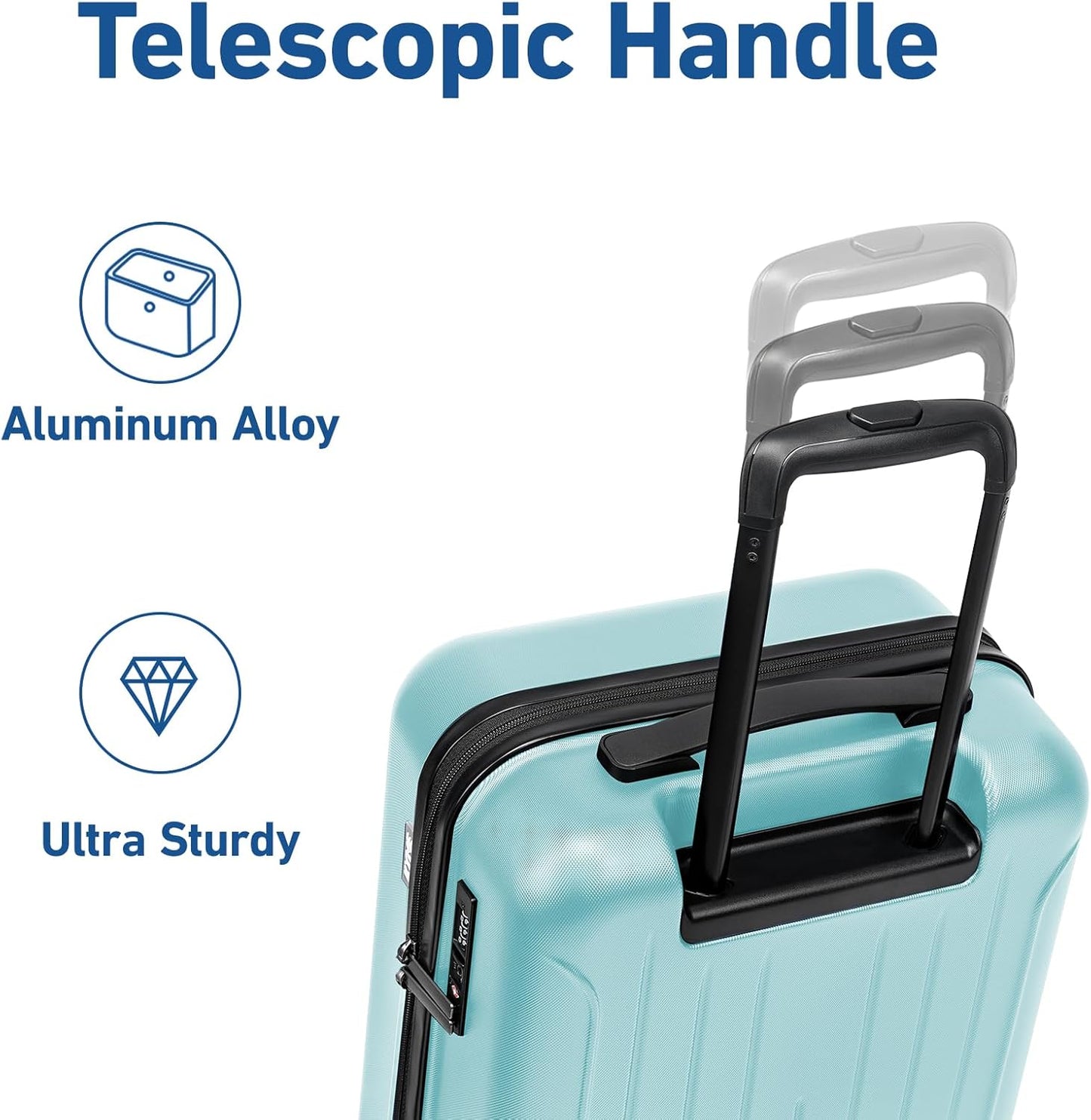 KYME Suitcase Hardshell With Double Spinner Wheels, PC+ABS TSA Lock Travel Luggage (Mint Green, 20" Carry On)