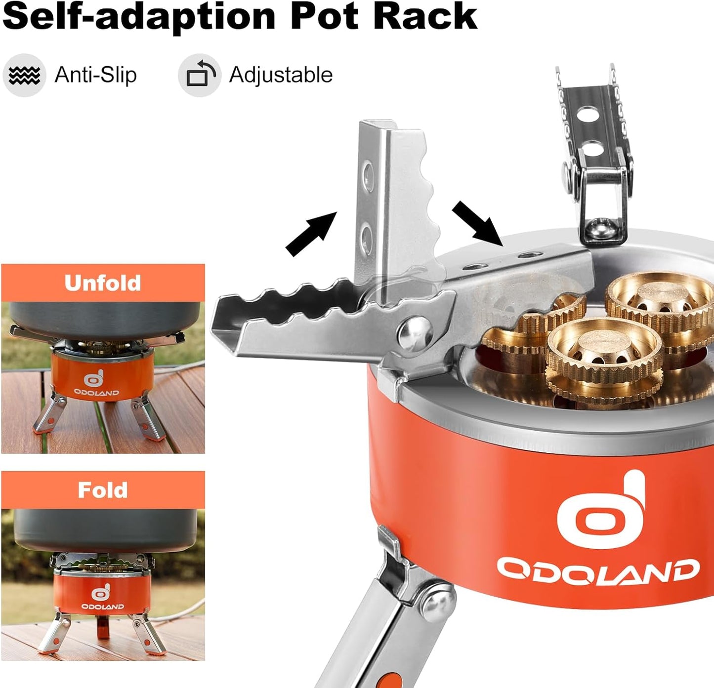 Odoland 5000W Portable Camping Stove Lightweight Camp Stove Collapsible Backpacking Stove with EVA Box for Outdoor Camping Cooking Hiking and Picnic