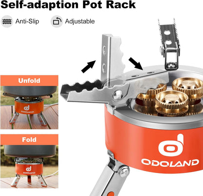 Odoland 5000W Portable Camping Stove Lightweight Camp Stove Collapsible Backpacking Stove with EVA Box for Outdoor Camping Cooking Hiking and Picnic