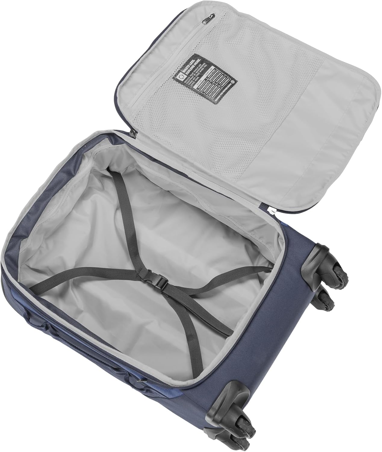 eagle creek Expanse 4-Wheel 21.5" International Carry-On Luggage - Four-Wheel Carry-On Luggage for Easy Travel - Lockable Zippers - Expandable Main Compartment - Telescoping Handles - Pilot Blue