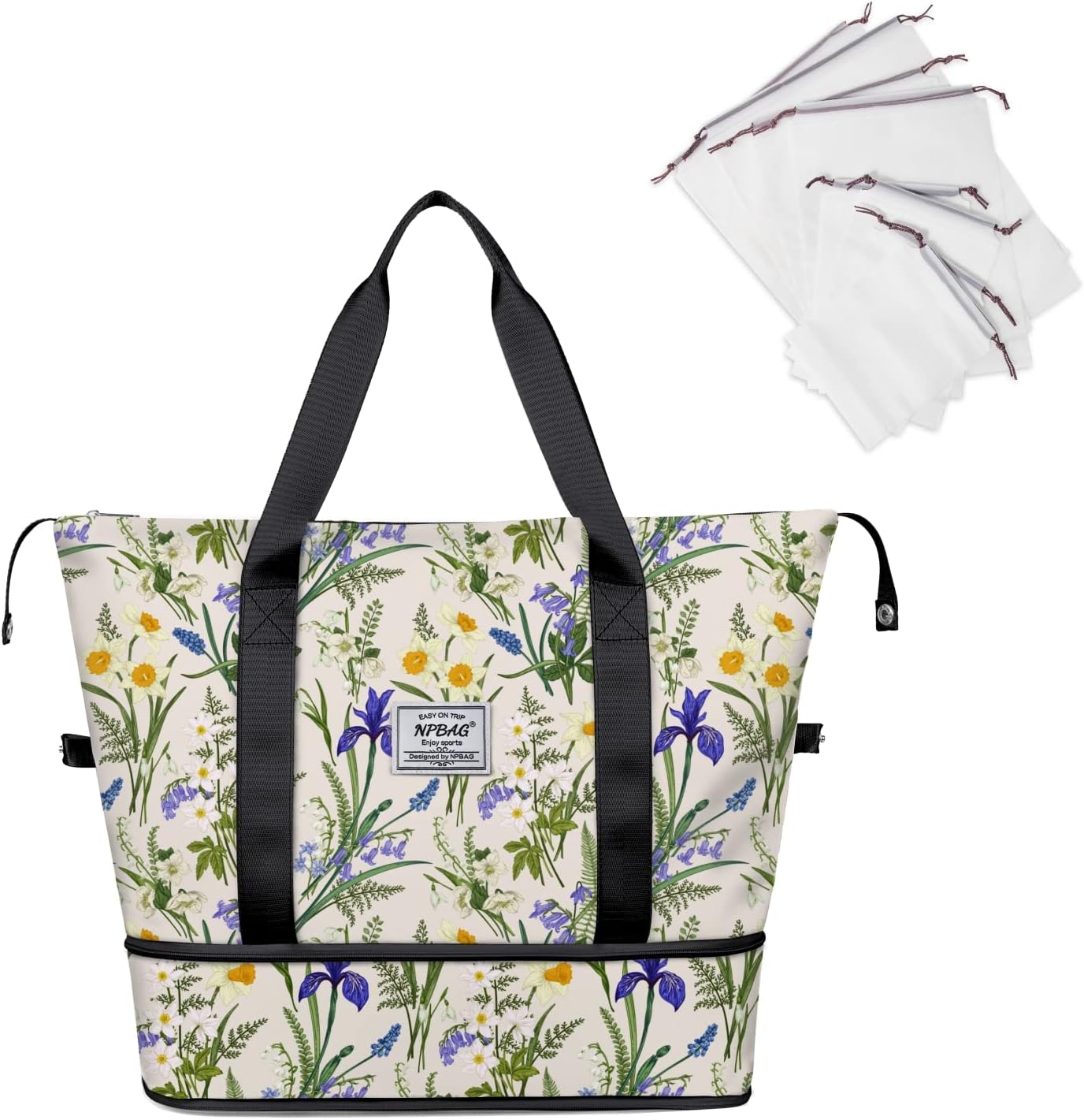 NPBAG Women Travel Duffel, Multi Functional Large Expandable Weekender Carry-on Tote, Gym Workout Overnight Bag, Mommy Hospital Bag for Labor and Delivery