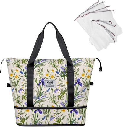 NPBAG Women Travel Duffel, Multi Functional Large Expandable Weekender Carry-on Tote, Gym Workout Overnight Bag, Mommy Hospital Bag for Labor and Delivery