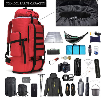 Hiking Backpack for Men 70L/100L Camping Backpack Military Rucksack Molle 3 Days Assault Pack for Climbing