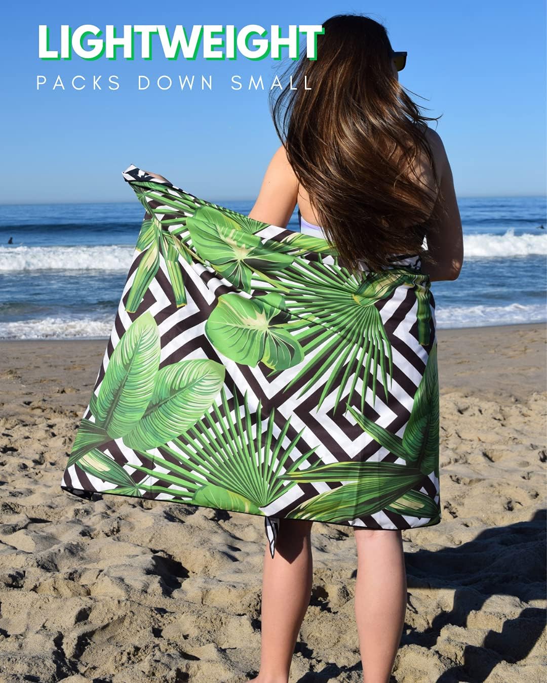 ECCOSOPHY Microfiber Beach Towel - Sand Free Towels are Quick Dry, Light Weight, Super Absorbent - Perfect Pool, Travel, Cruise, Camping Essentials - Oversized Extra Large for Adults 71x35 in