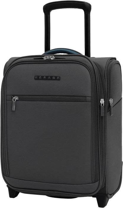 Verage Under Seat Luggage with Wheels, Softside Expanable Small Suitcase Carry On Luggage Bags for Airlines Airplanes Short Trip Men Women (Grey, 16-Inch Rolling Underseat)
