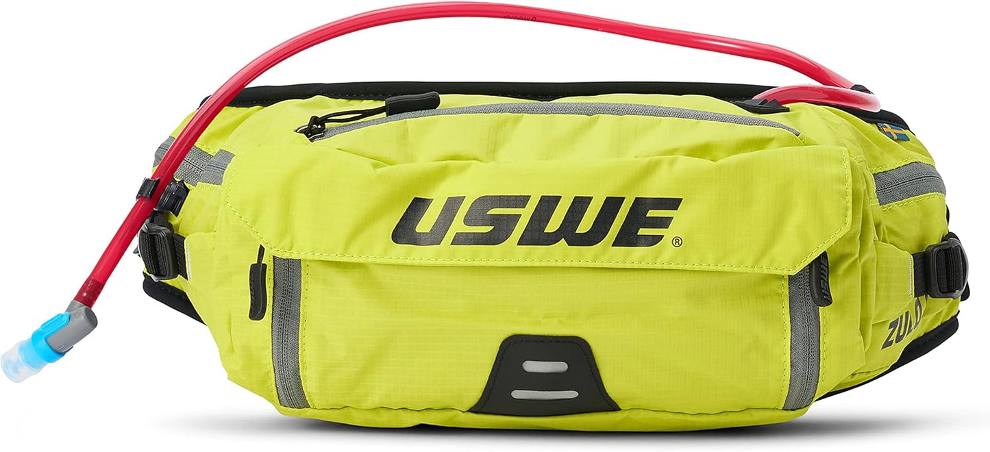 USWE Zulo Hydration Hip Pack - with Organizer and Side Pockets, Bounce Free Hip Belt (6L, Yellow)