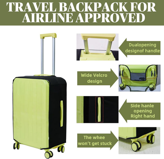 Clear Luggage Cover Protectors For Suitcases,Elastic Transparent waterproof PVC Suitcase Covers Protector Fit 20-30 Inch wheeled Luggage (26")