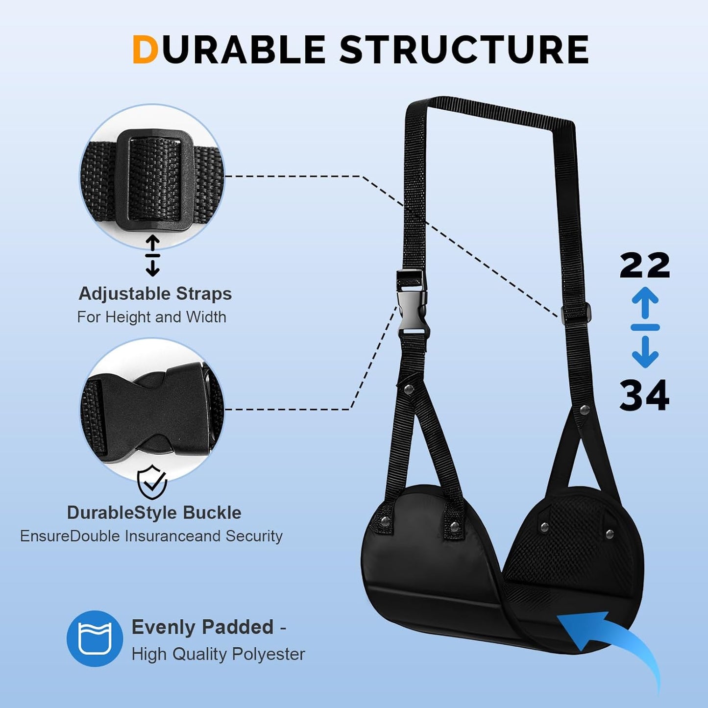 Airplane Foot Hammock,Adjustable Portable Foot Hammock for Plane Travel for Air Travel,Travel Essentials Comfy Foot Hanger Airplane Footrest(1 Set)