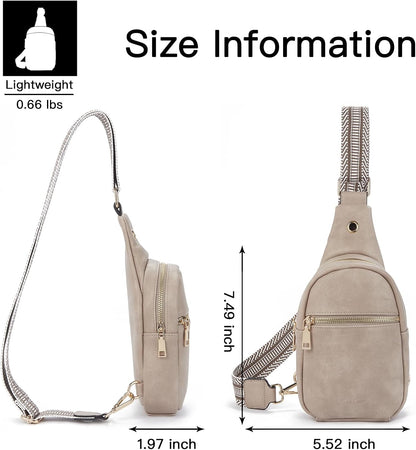 Telena Small Sling Bag for Women Leather Crossbody Fanny Packs Chest Bag for Women