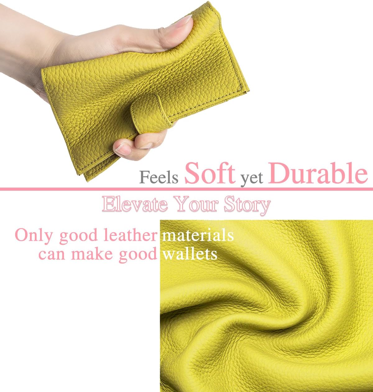 Slim Passport Wallet for Women – RFID Blocking Passport Holder for Travel Women with Card Slots, Coin Pocket & SIM Slot – Genuine Leather Travel Organizer – Lemon Yellow