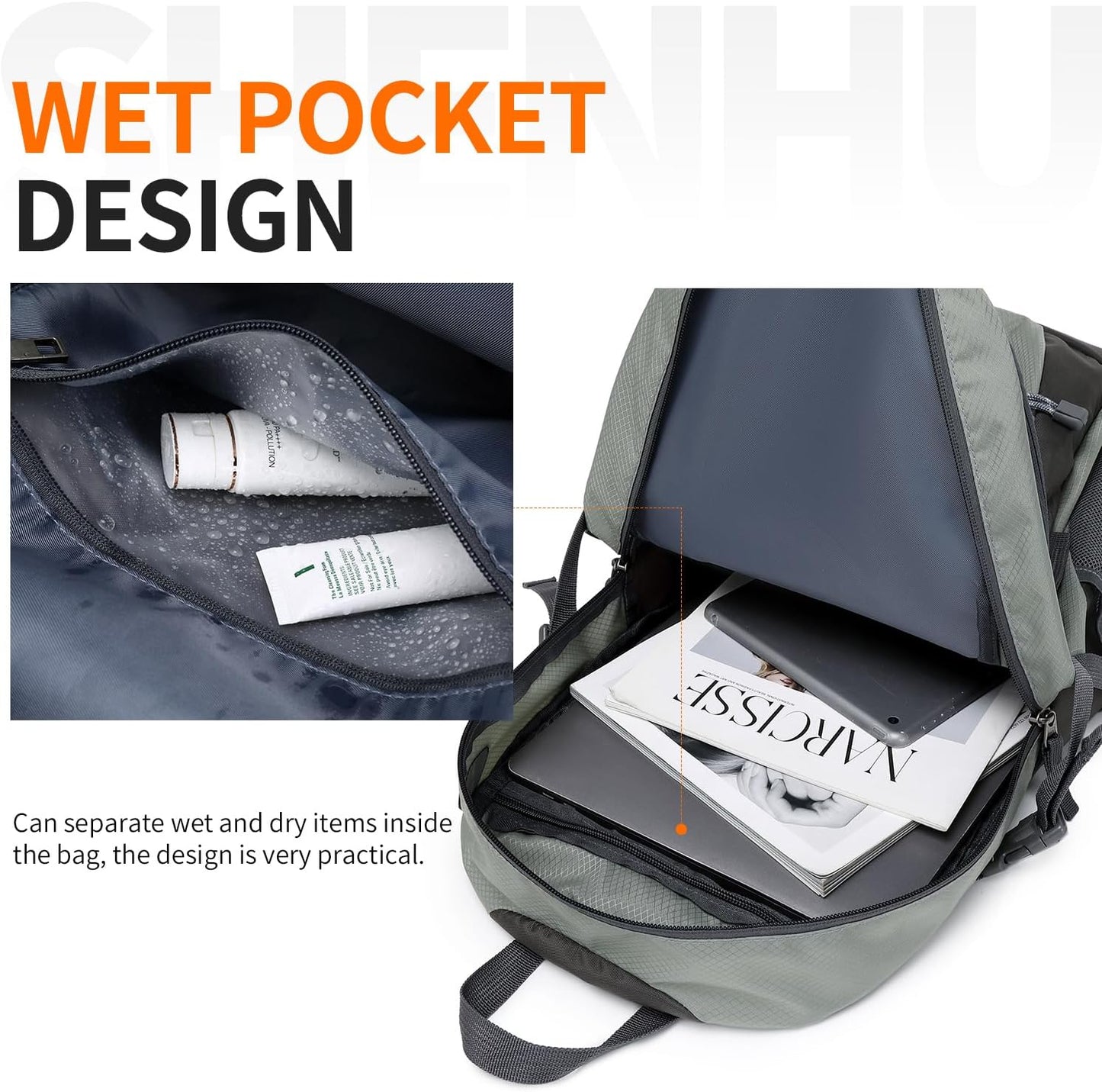 40L Hiking Backpack Lightweight Daypack Waterproof Travel Camping Backpack for Men Women Sport Packable