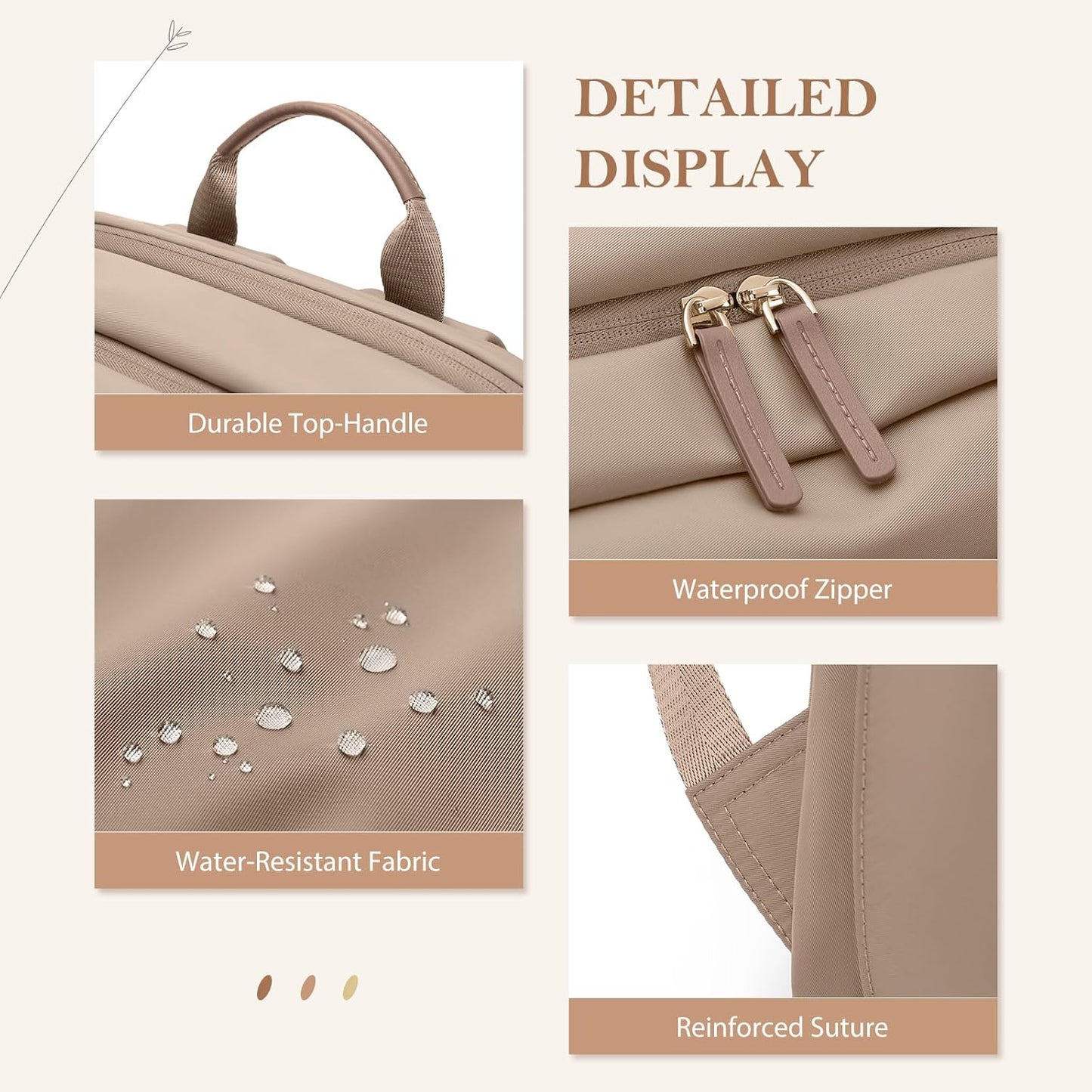 Travel Backpack for Women Personal Carry On Bag Business Weekender Hiking Multilayer Laptop Bag,16 Inch,Brown