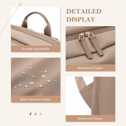 Travel Backpack for Women Personal Carry On Bag Business Weekender Hiking Multilayer Laptop Bag,16 Inch,Brown