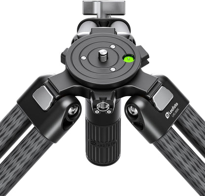 Leofoto LVC-253C+BV-20 Video Tripod, Twin Leg, Integrated Bowl, Leveling Base with Handle, 3 Leg Sections, Fluid Head Set, Lever Release Clamp