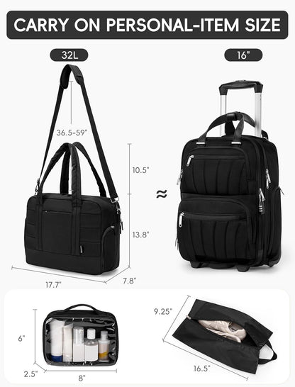 CLUCI Duffle Bag for Business Travel, Weekender Puffer Carry On With Shoe Compartment, Overnight Women's Bag With Laptop Storage