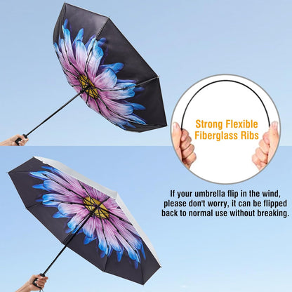 G4Free UPF 50+ UV Protection Large Travel Umbrella 42/46 Inch Auto Open Close Windproof Sun Blocking Umbrella
