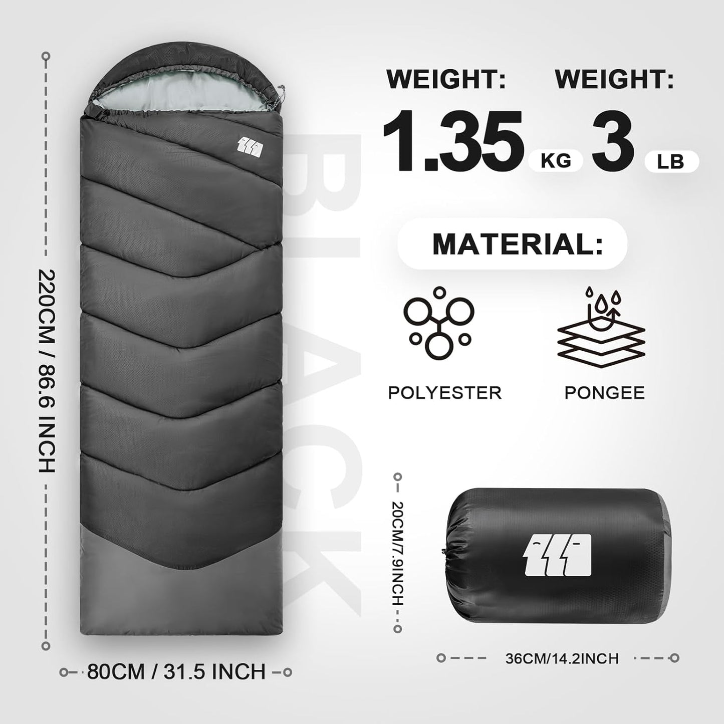 Sleeping Bags for Adults Cold Weather,Portable, Waterproof,Lightweight Sleeping Bag for Tall Girls Boys with Compression Sack for Warm Camping, Hiking, Outdoor & Indoor
