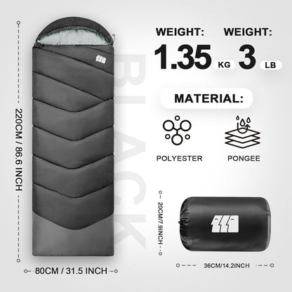 Sleeping Bags for Adults Cold Weather,Portable, Waterproof,Lightweight Sleeping Bag for Tall Girls Boys with Compression Sack for Warm Camping, Hiking, Outdoor & Indoor