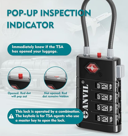 ANVIL 4 Digit Luggage Locks, TSA Locks - Image 3