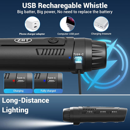 ZHT Electronic Whistle for Coaches, Referees, Teachers - 3 Tones & 3 High Volume, Handheld Whistles with Lanyard - Sports Whistle for Volleyball Soccer, Outdoor Camping, Emergency Safety