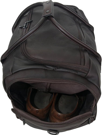 Kenneth Cole REACTION Duff Guy Colombian Leather 20" Single Compartment Top Load Travel Duffel Bag, Black