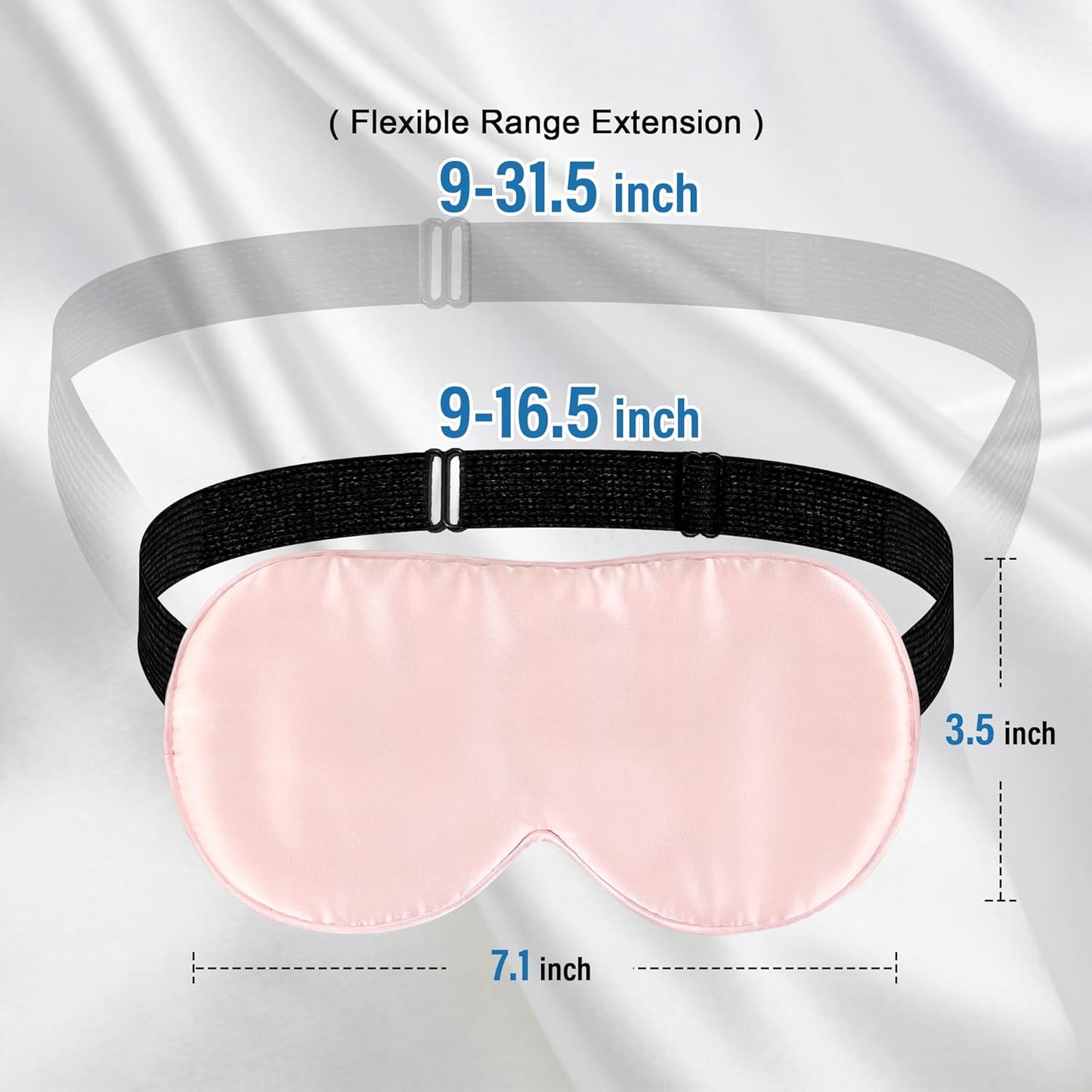 Silk Sleep Eye Mask for Kids, 100% Real Natural Pure Silk Sleeping Masks, Blindfold Sleep Eye Cover with Adjustable Strap, Soft & Lightweight Night Eyeshade for Boys Girls Teens (2 Pack)