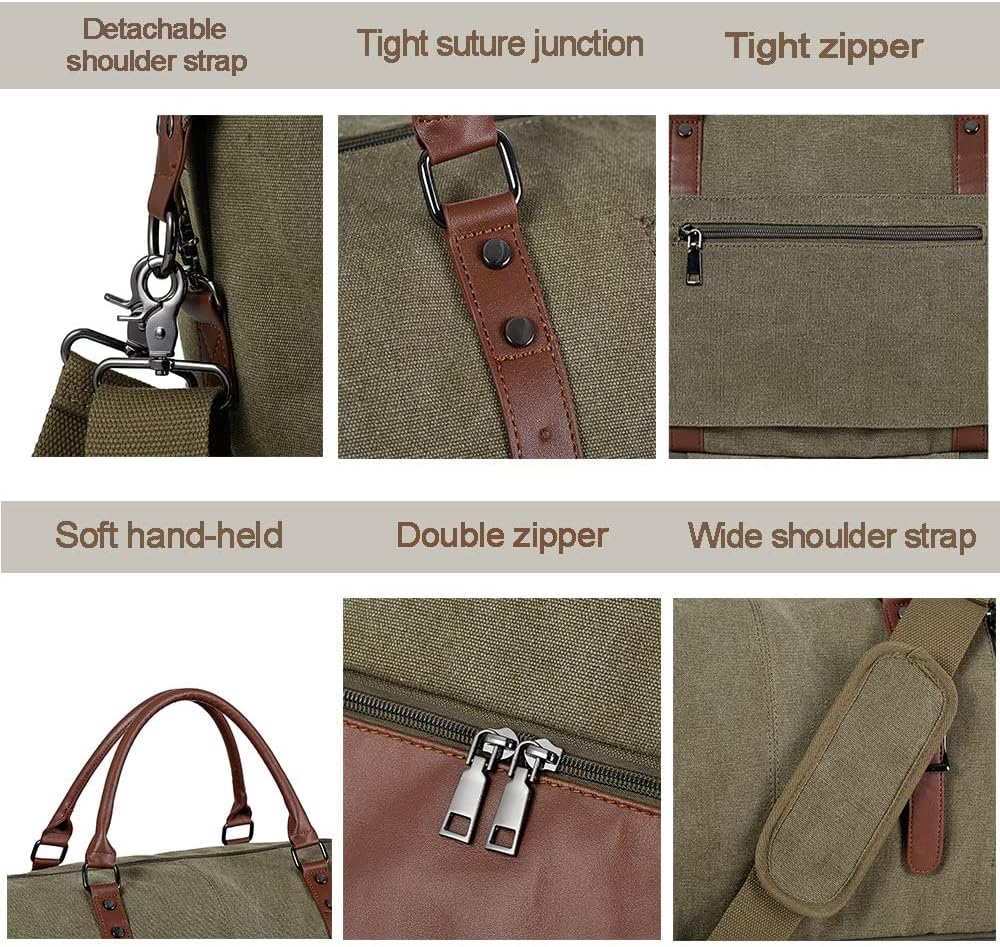 Weekender Overnight Bag Carry On Bag Travel Bag with Shoe Pouch