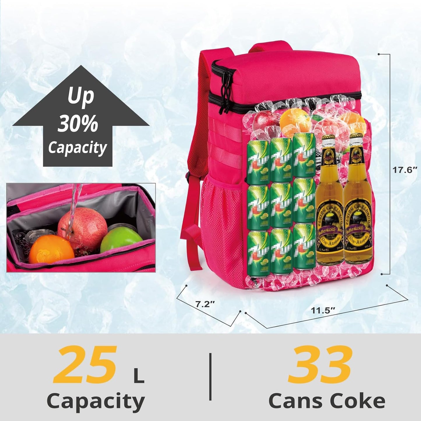 Tactical Backpack Cooler,Soft Lightweight Leakproof Cooler Backpack,Insulated Cooler Bag,Portable Soft Cooler Bag Waterproof for Beach, Travel, Camping, Picnic, Hiking