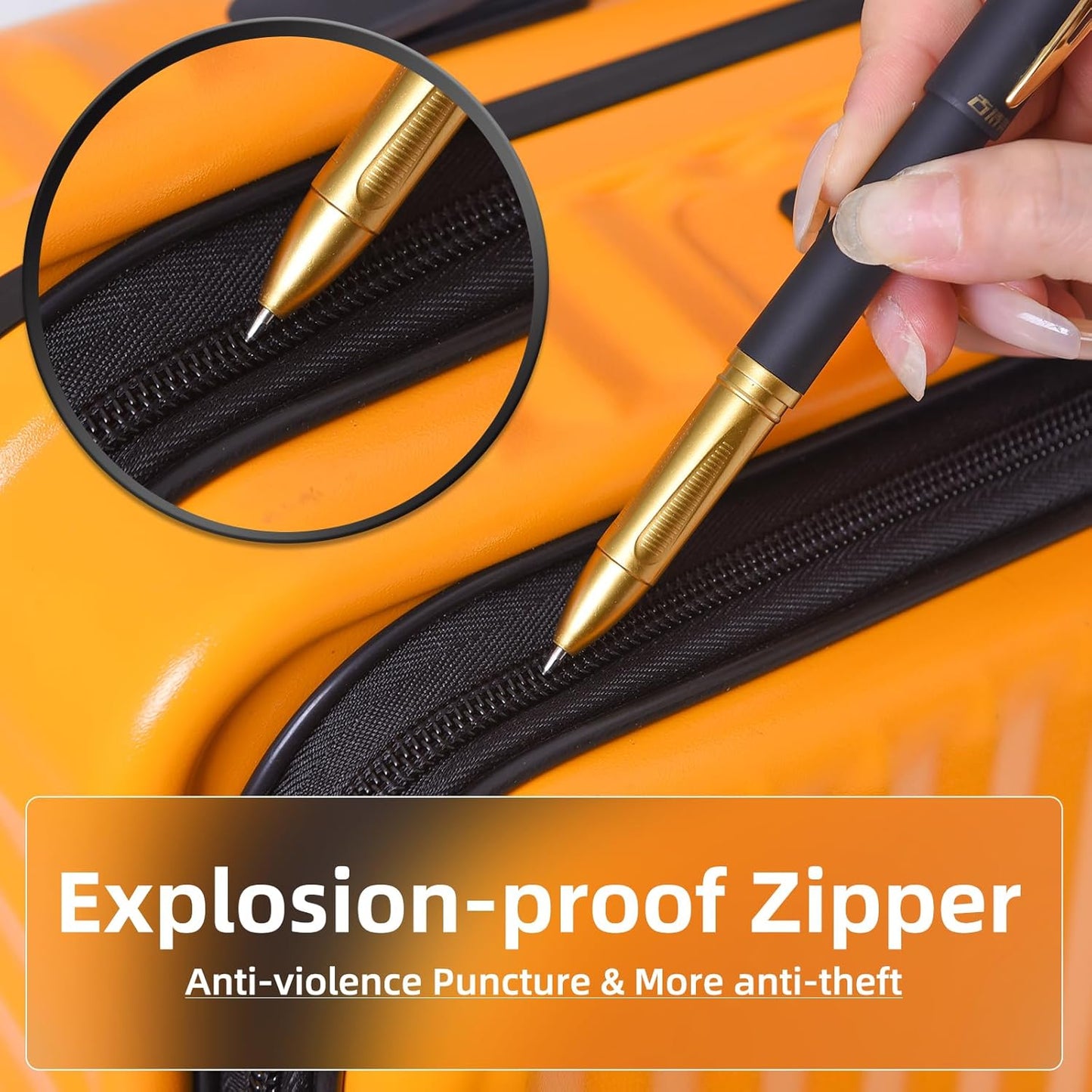 29 Inch 40 * 37 * 77cm, 113L, Aluminum Checked Luggage with Side Opening, 360° Universal Wheels, Lightweight Hardshell ABS+PC Suitcase with TSA Lock, Orange