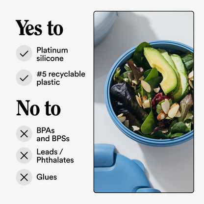 STOJO Collapsible Bowl 5 Set - Steel, 36oz - Reusable Silicone Bowl for Hot and Cold Food - Perfect for Travel, Meal Prep, To-Go Lunch, Camping & Hiking - Microwave & Dishwasher Safe