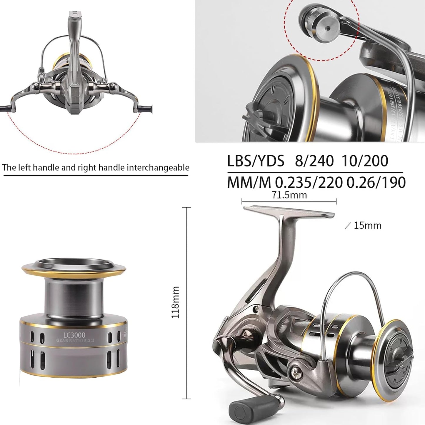 2PACK Fishing Pole Combo,Carbon Fiber Fishing Rod Spinning Reels Fishing Carrier Bag for Travel Saltwater Freshwater