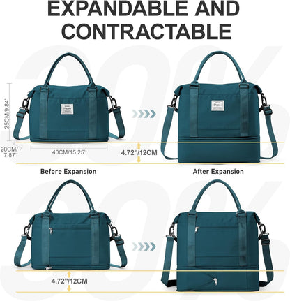 Travel Duffel Bag, Sports Tote Gym Bag, Shoulder Weekender Overnight Bag for Women