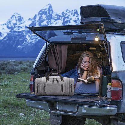 Felipe Varela Duffle Bag for Men, Expandable Canvas Duffel Bag for Travel, Mens Carry On Luggage Bags Traveling Weekender Gym Overnight Bags for Airplanes, Grey