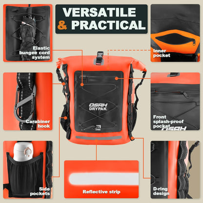 Waterproof Backpack Dry Bag 35L/55L/85L– Heavy Duty Roll-Top Hiking Backpack Sack Keeps Gear Dry for Travel, Kayaking, Boating, Camping, Rafting and Fishing